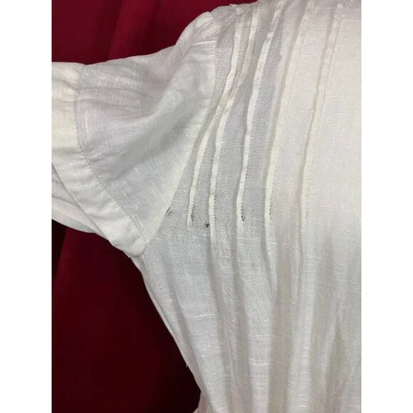 Tall C 1908 Fancy Lace Linen Dress Summer Edwardian Bell Sleeve - Picture 11 of 12